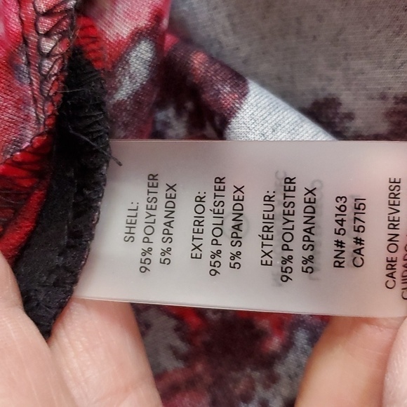 Calvin Klein- Womens Black/RED Floral puffed sleeves Dress Sz.4 - Picture 5 of 7